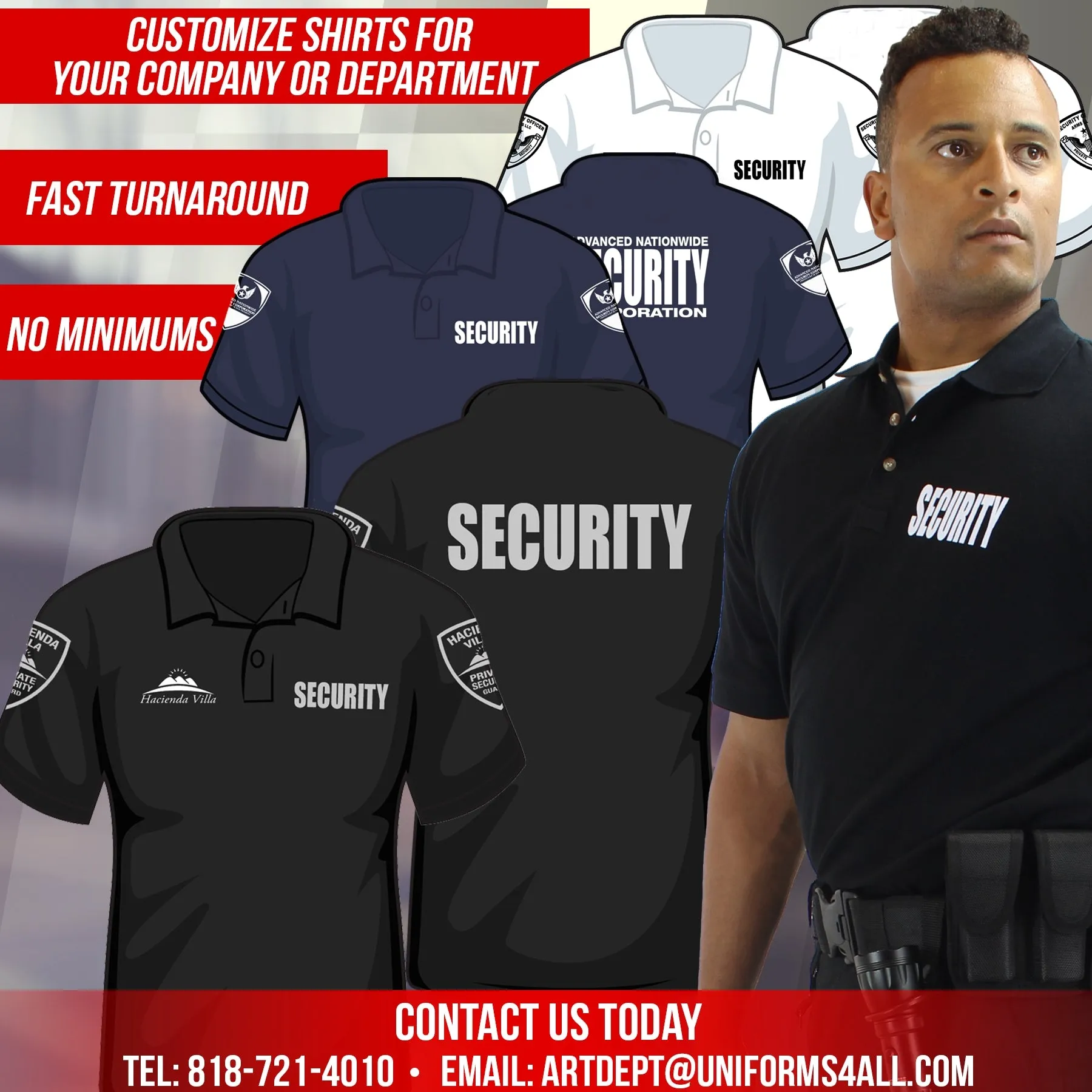 100% Polyester Sheriff Tactical Performance Polo Long Sleeve Shirt