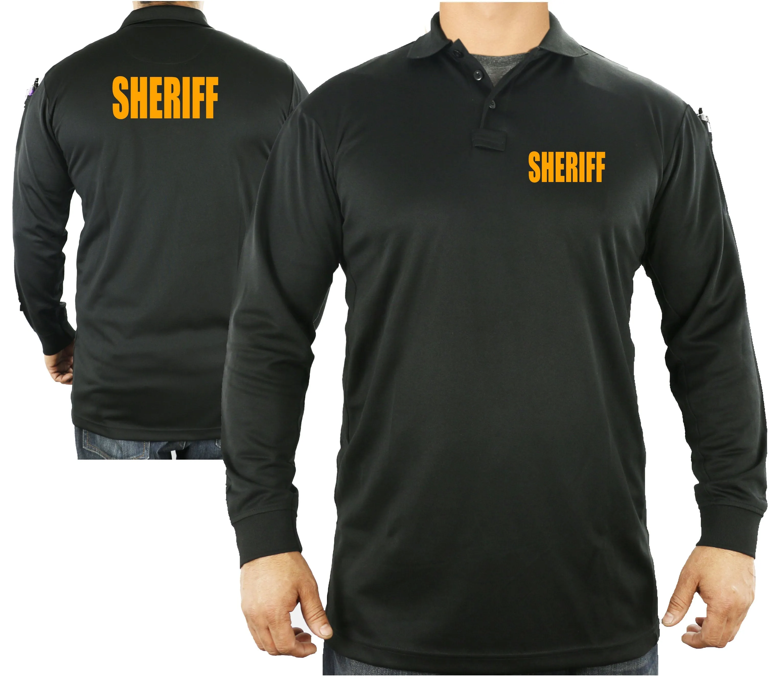 100% Polyester Sheriff Tactical Performance Polo Long Sleeve Shirt