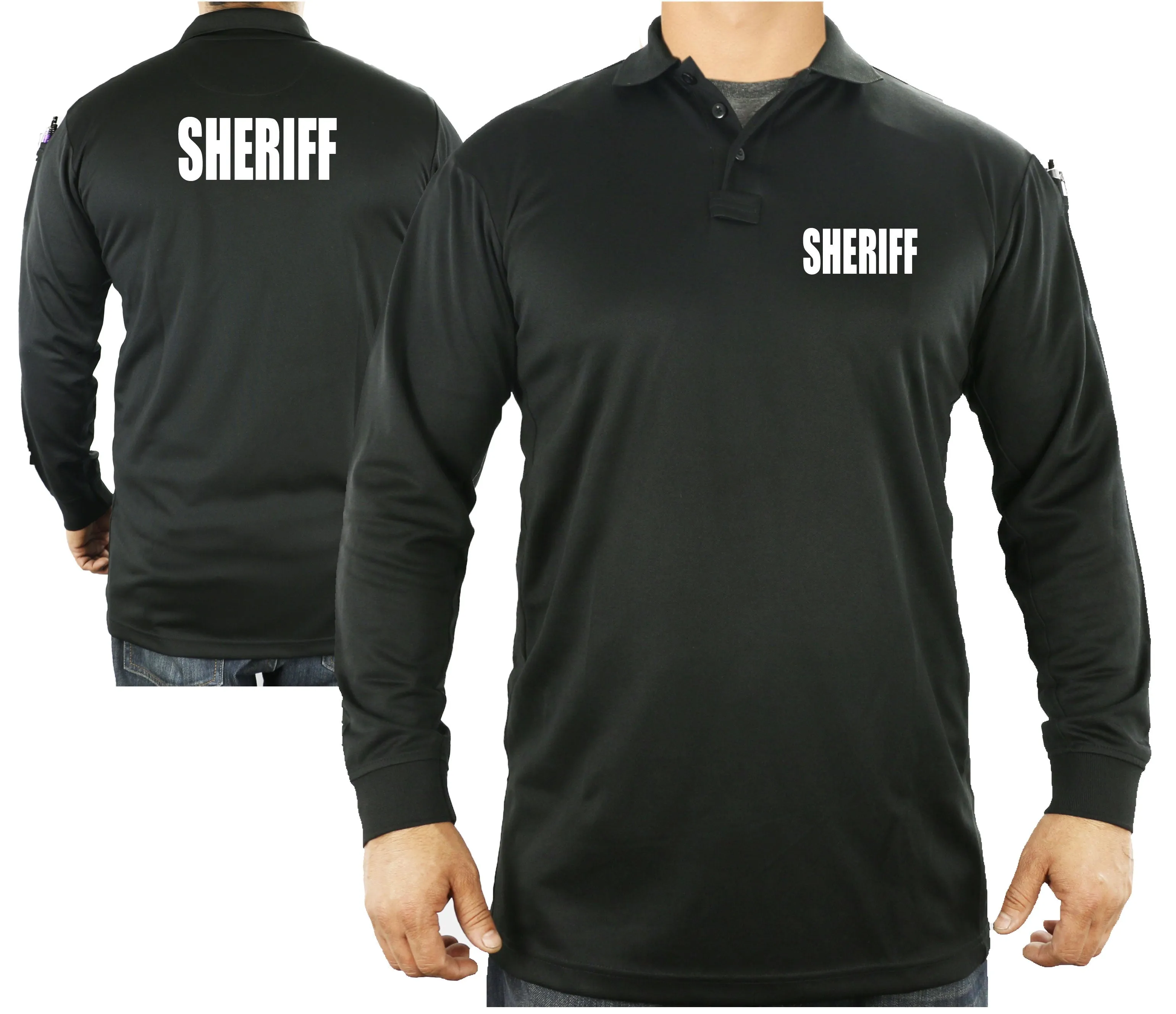 100% Polyester Sheriff Tactical Performance Polo Long Sleeve Shirt