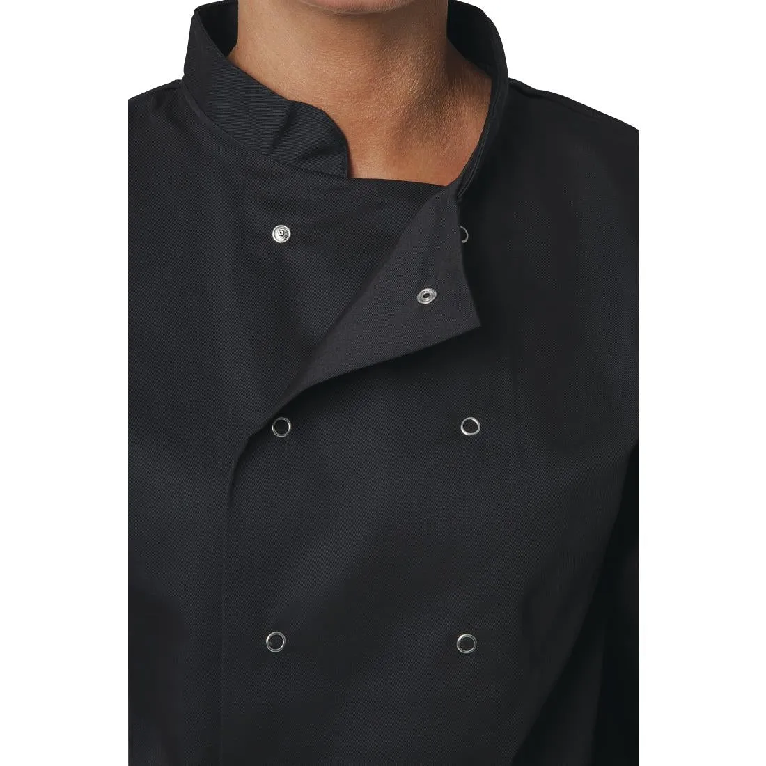 A438-XXL Whites Vegas Unisex Chefs Jacket Long Sleeve Black XXL