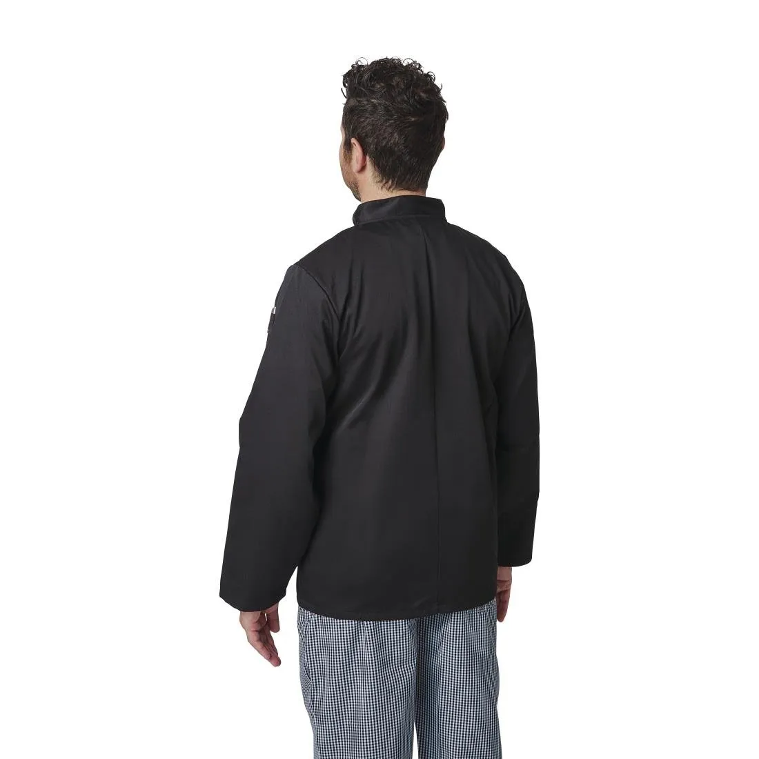 A438-XXL Whites Vegas Unisex Chefs Jacket Long Sleeve Black XXL