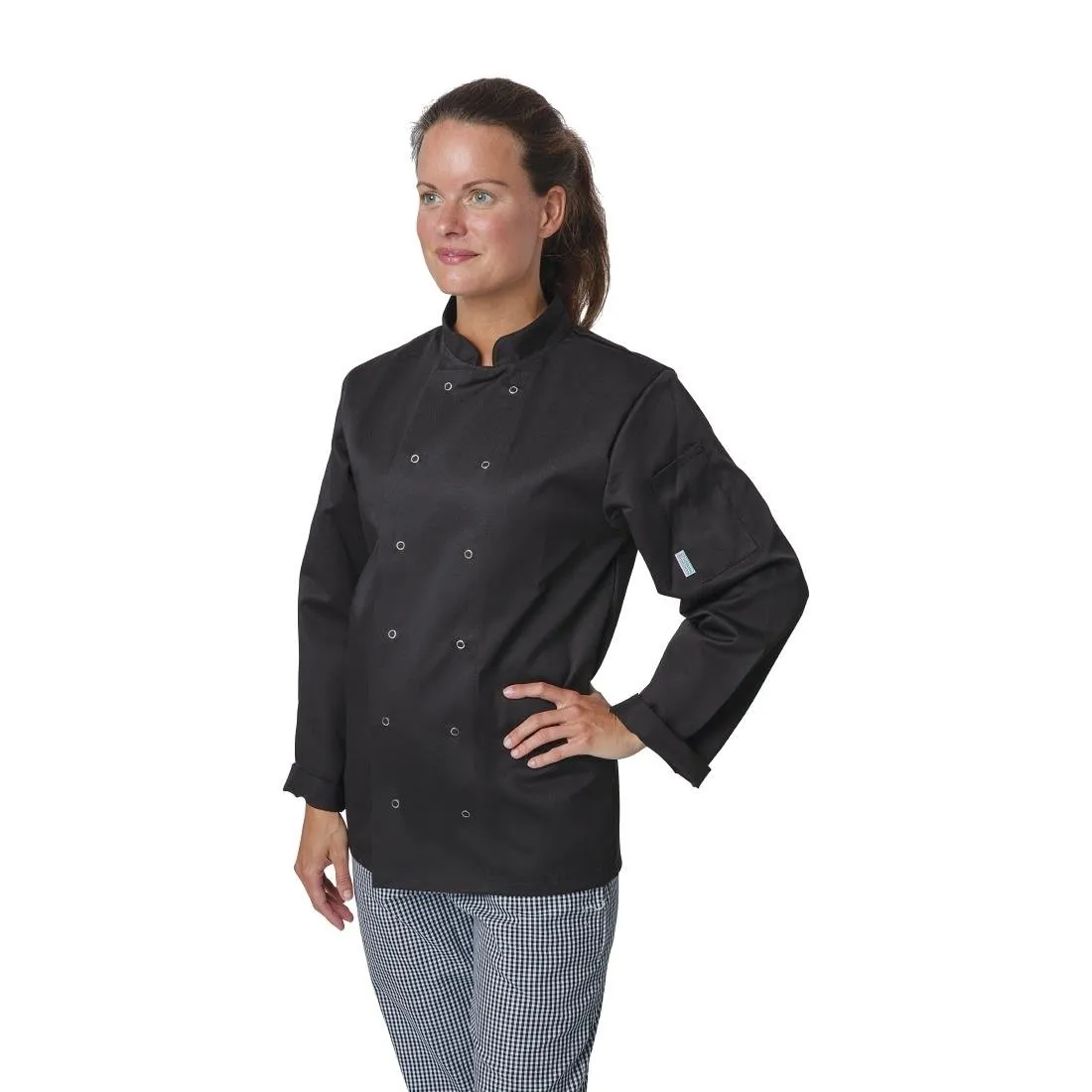 A438-XXL Whites Vegas Unisex Chefs Jacket Long Sleeve Black XXL
