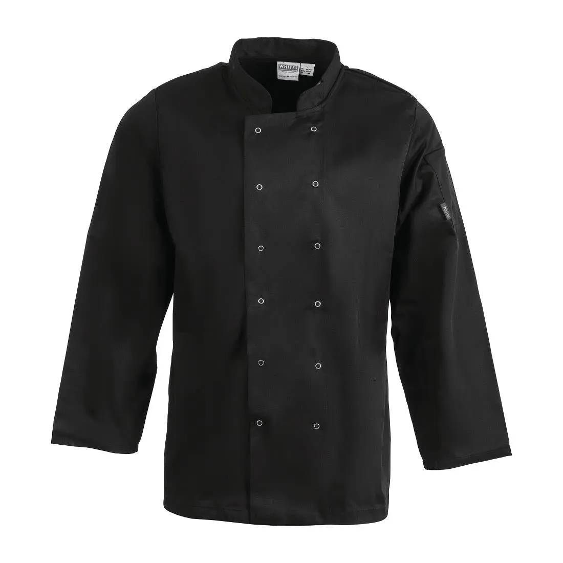 A438-XXL Whites Vegas Unisex Chefs Jacket Long Sleeve Black XXL