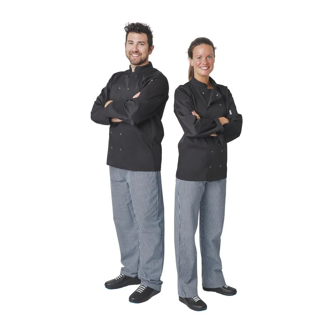 A438-XXL Whites Vegas Unisex Chefs Jacket Long Sleeve Black XXL