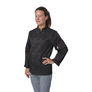 A438-XXL Whites Vegas Unisex Chefs Jacket Long Sleeve Black XXL