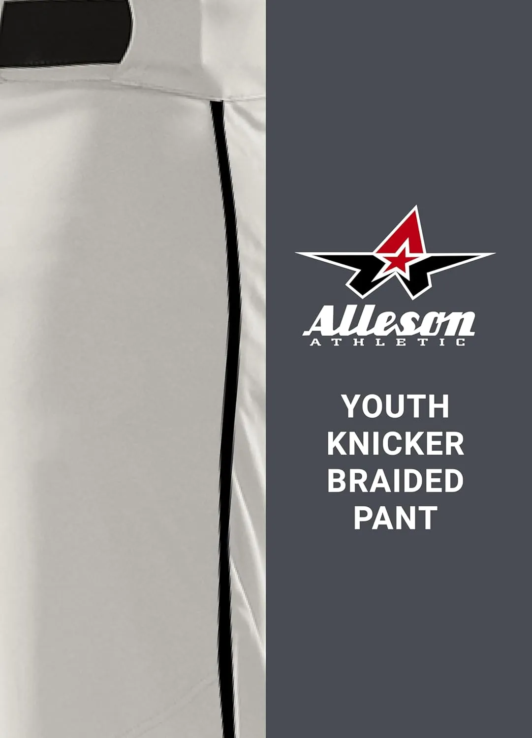 Alleson Athletic Boys' Crush Knicker Braided Baseball Pant  Durable, Flexible Fabric and Moisture-Wicking Technology