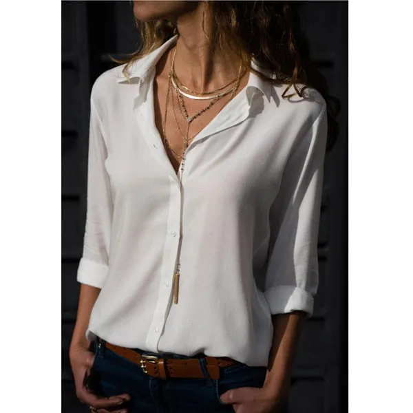 Amy Fashion - Casual Long Sleeve Elegant Shirt