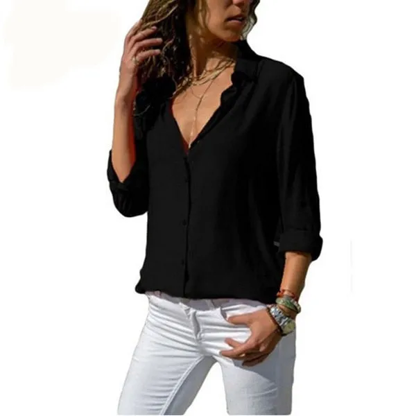 Amy Fashion - Casual Long Sleeve Elegant Shirt