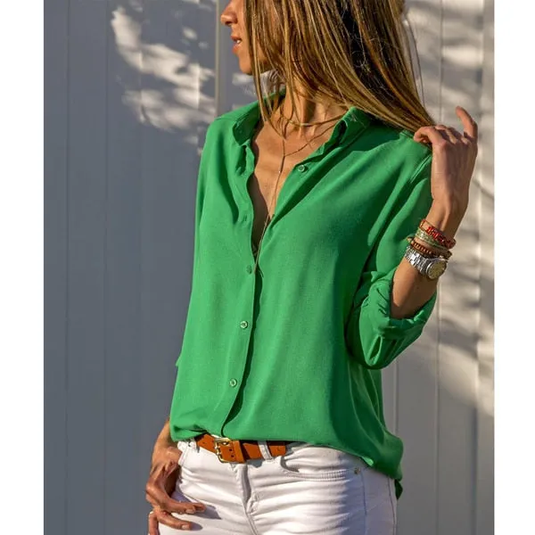Amy Fashion - Casual Long Sleeve Elegant Shirt