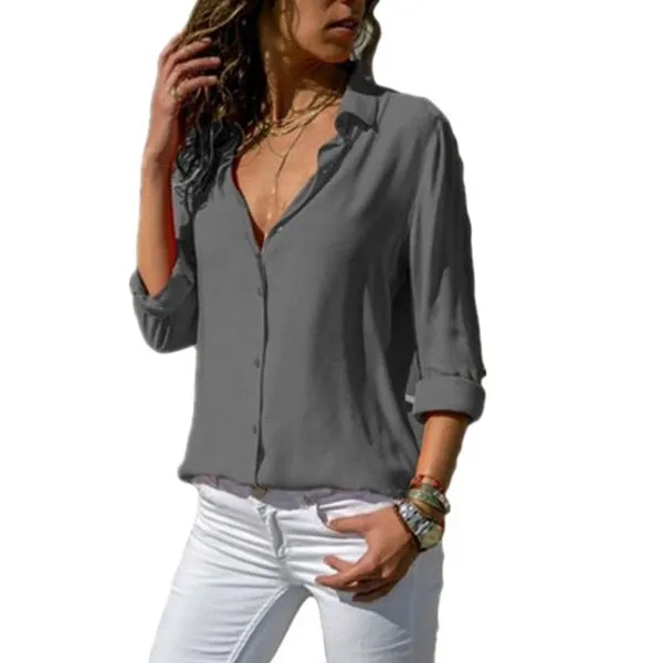 Amy Fashion - Casual Long Sleeve Elegant Shirt