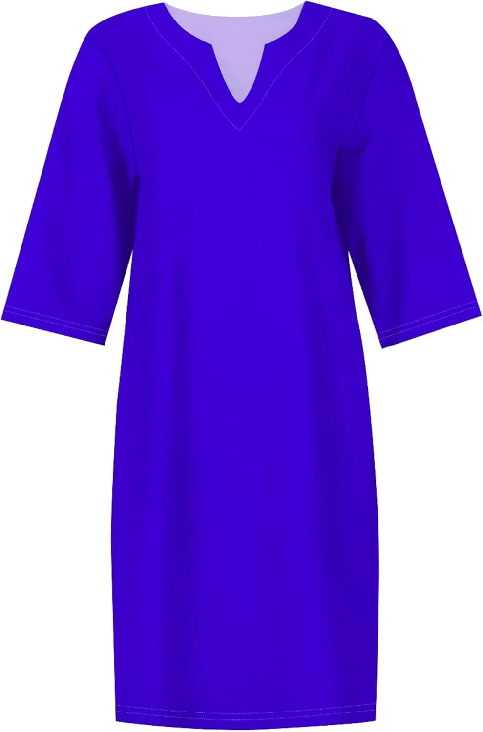 Autumn Elegant Flowy Solid Color Trendy Professional Dresses for Women V Neck Ruffle Short Sleeve Casual Shift Dress
