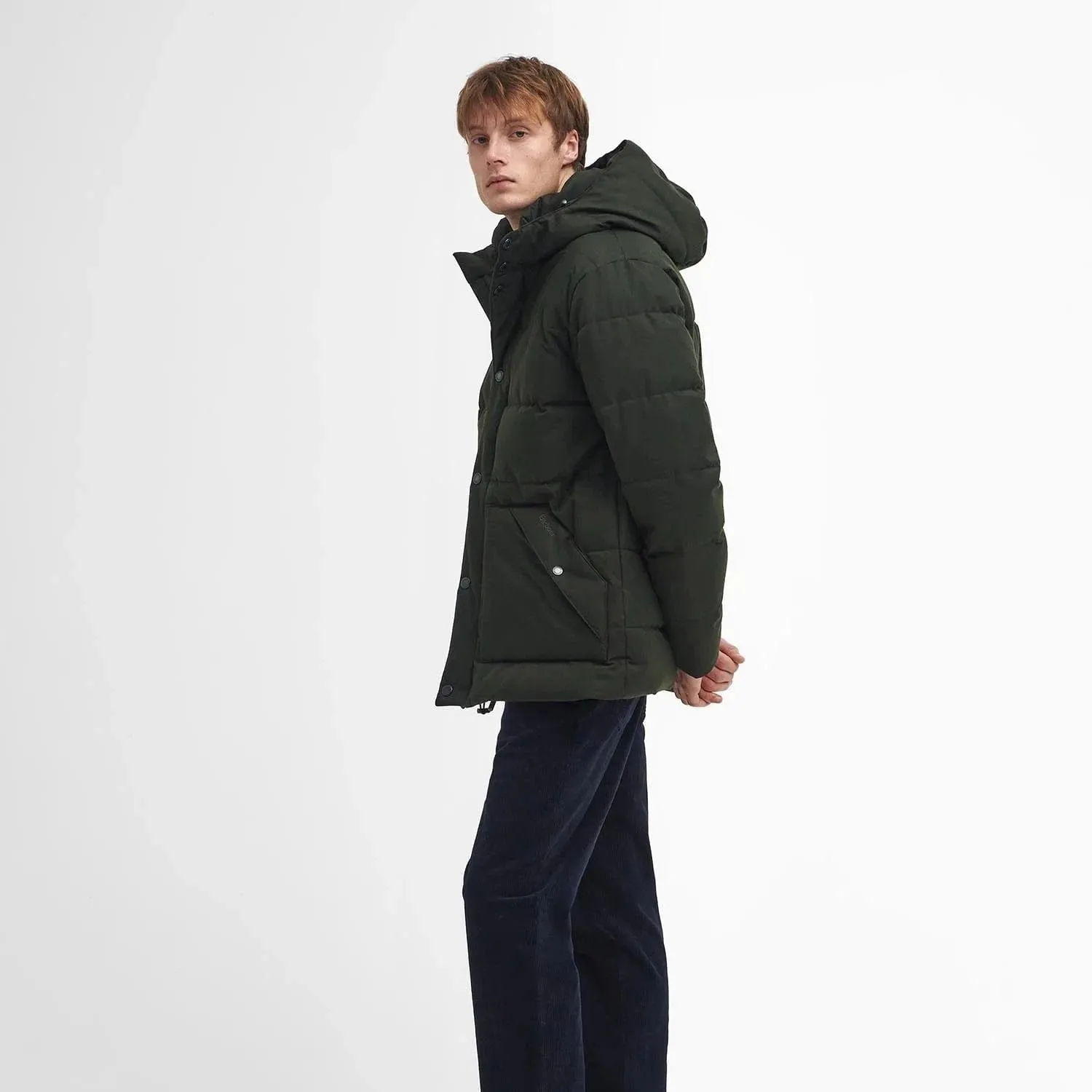 Barbour Brampton Puffer Jacket In Sage