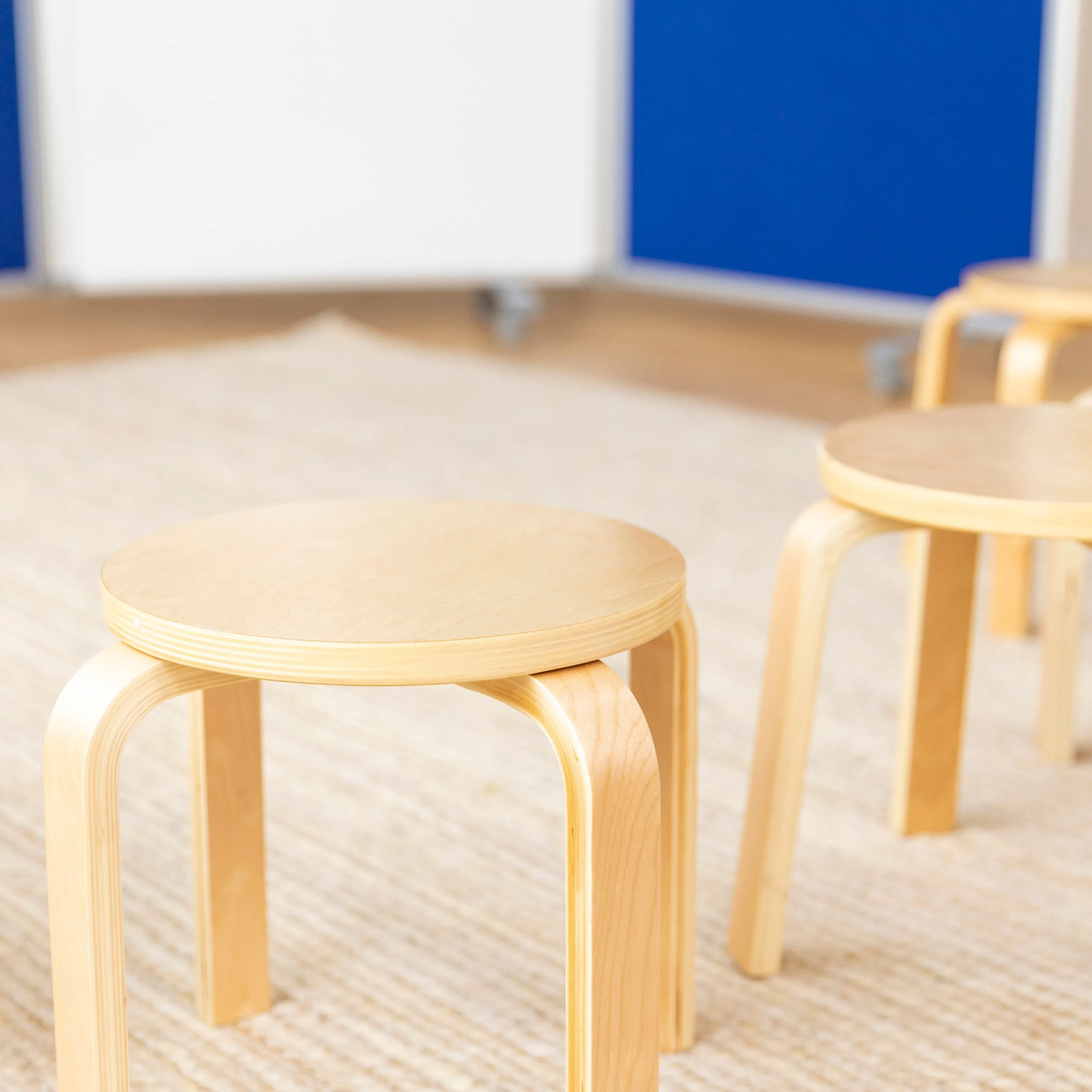 Bentwood Stackable Stools, Classroom Furniture, 6-Piece