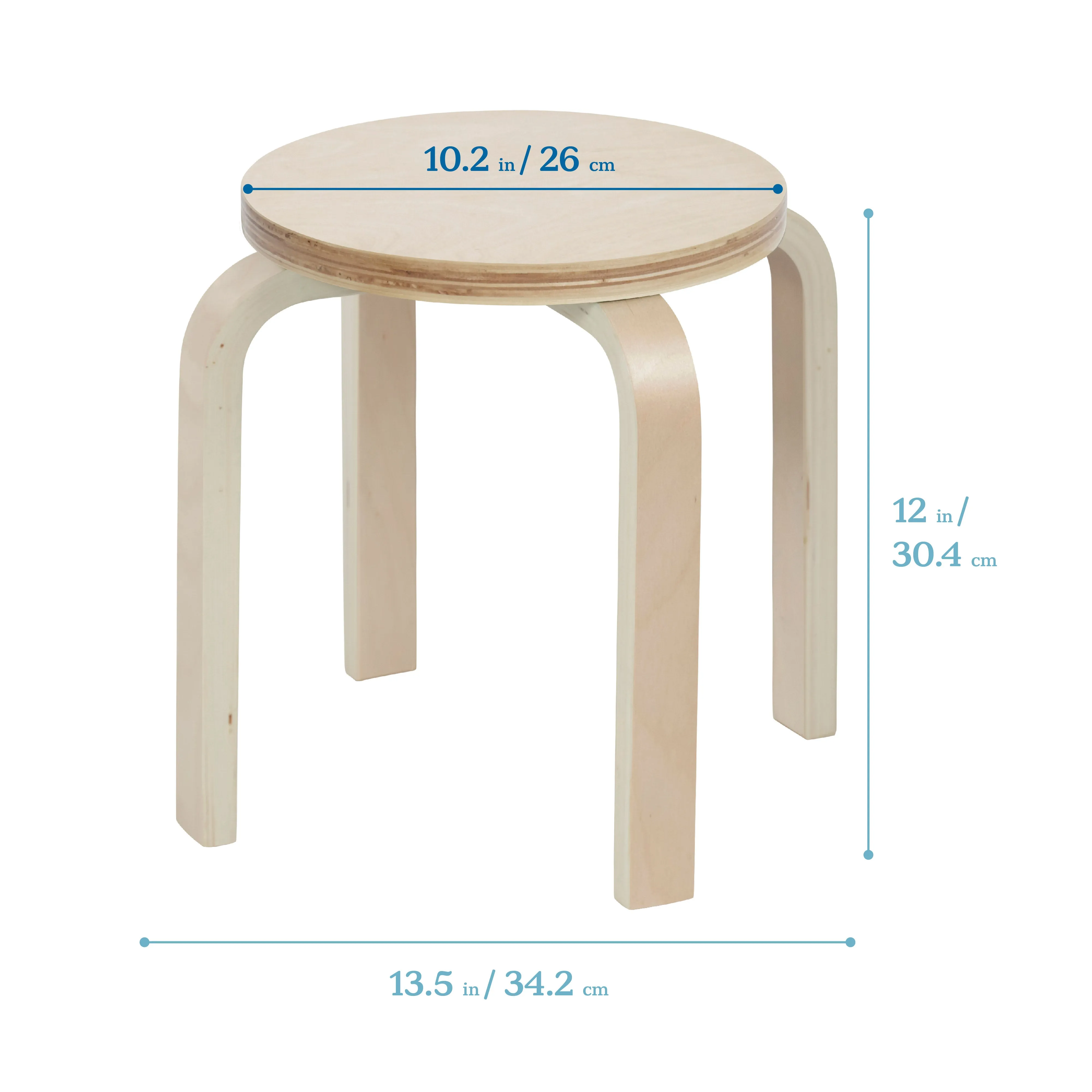 Bentwood Stackable Stools, Classroom Furniture, 6-Piece