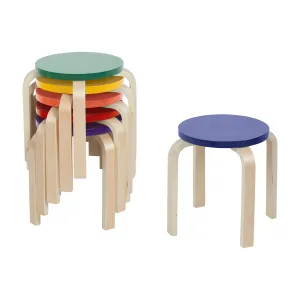 Bentwood Stackable Stools, Classroom Furniture, 6-Piece