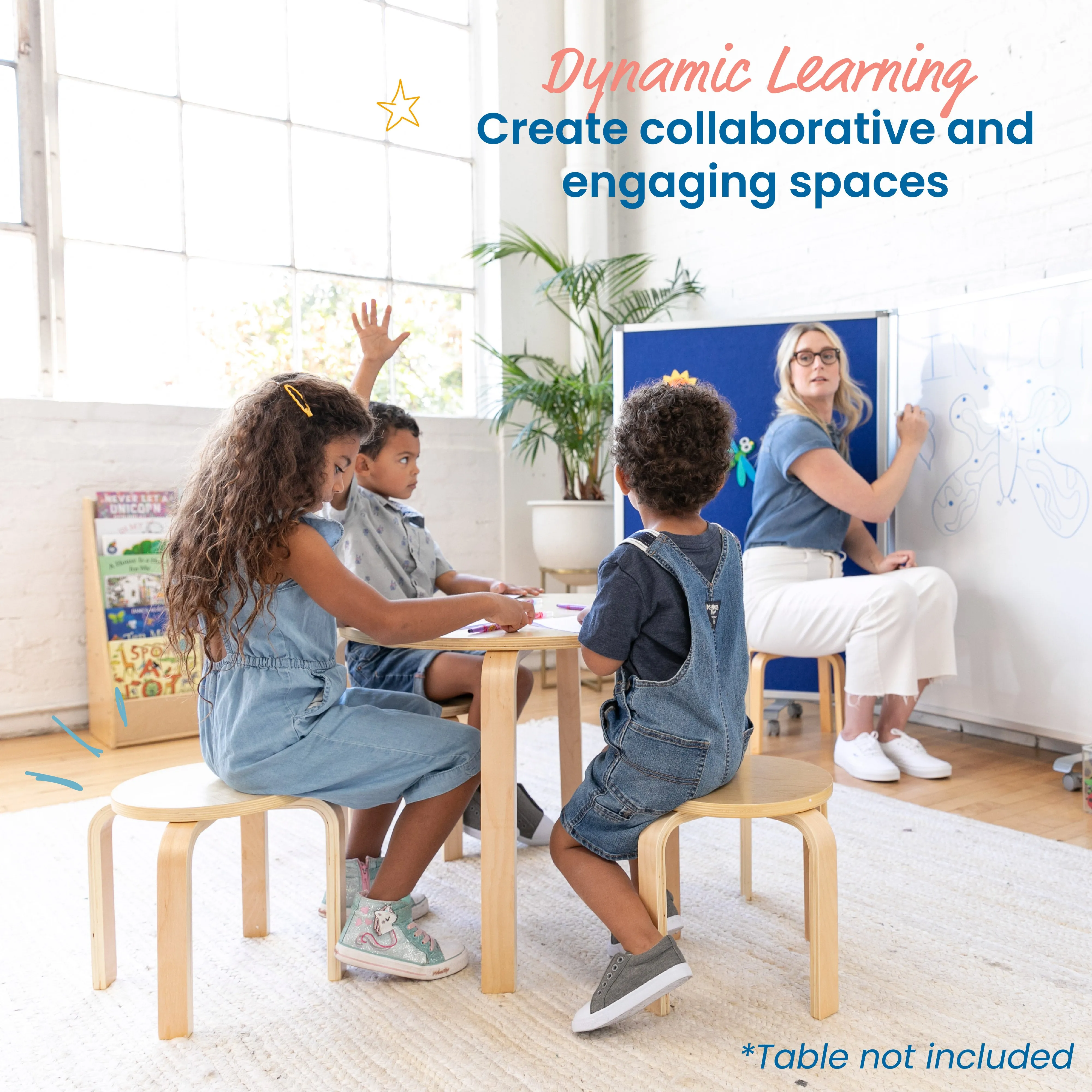 Bentwood Stackable Stools, Classroom Furniture, 6-Piece