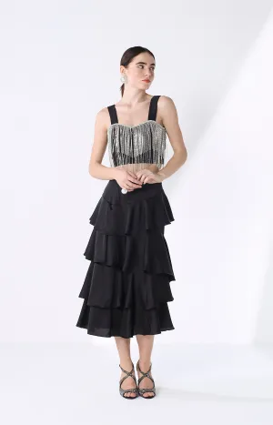 Black Ruffle Skirt