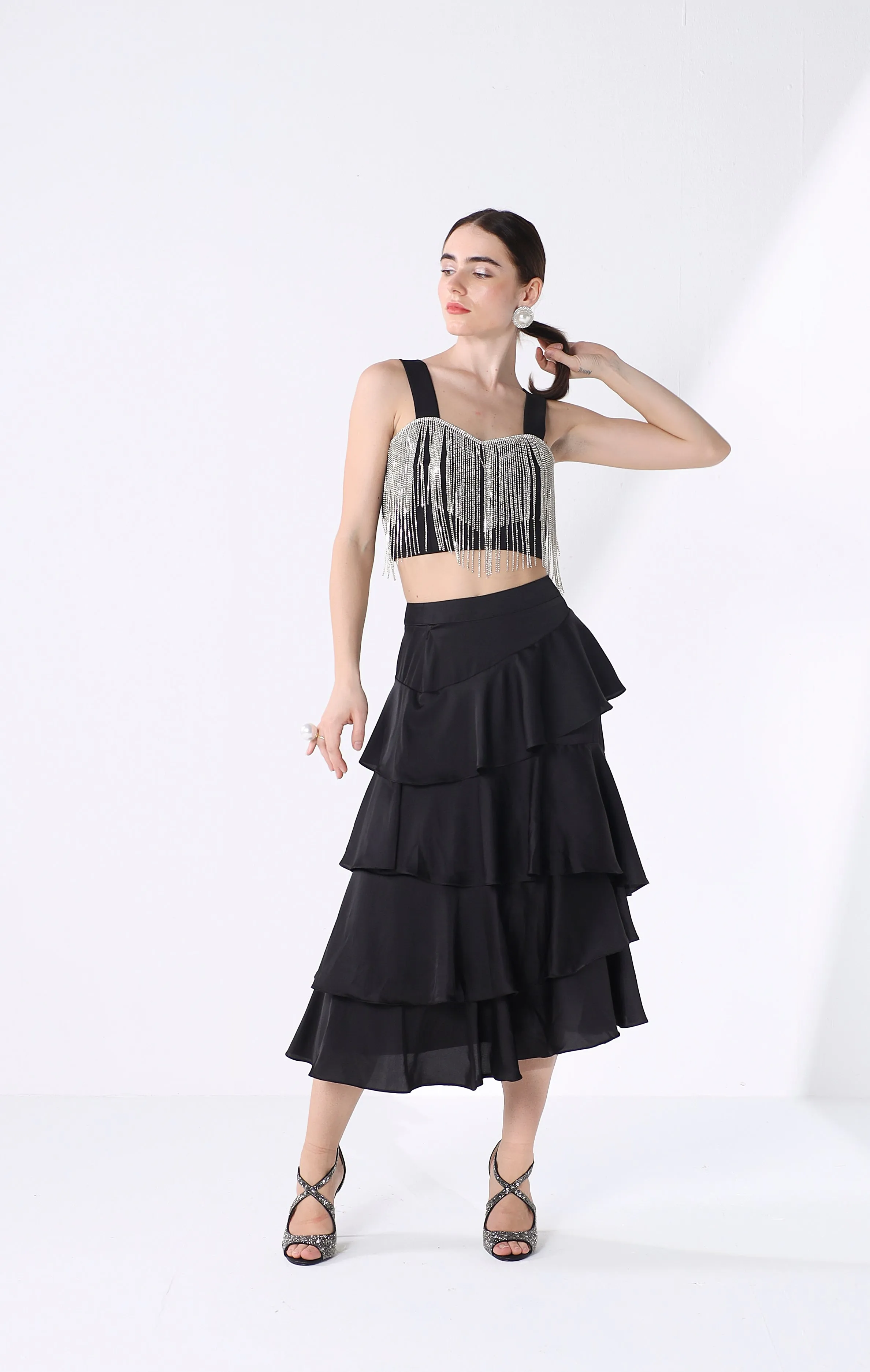 Black Ruffle Skirt