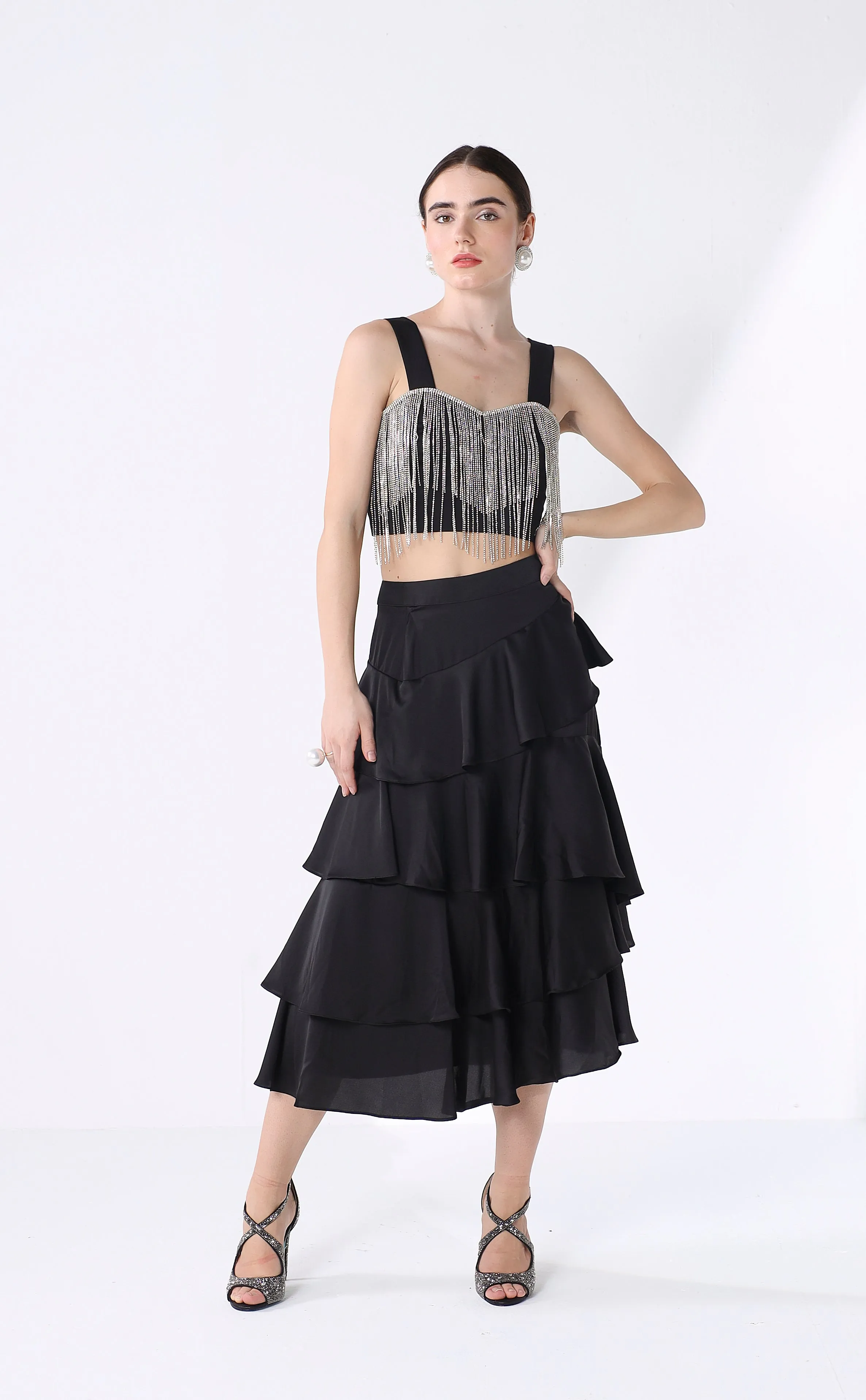 Black Ruffle Skirt