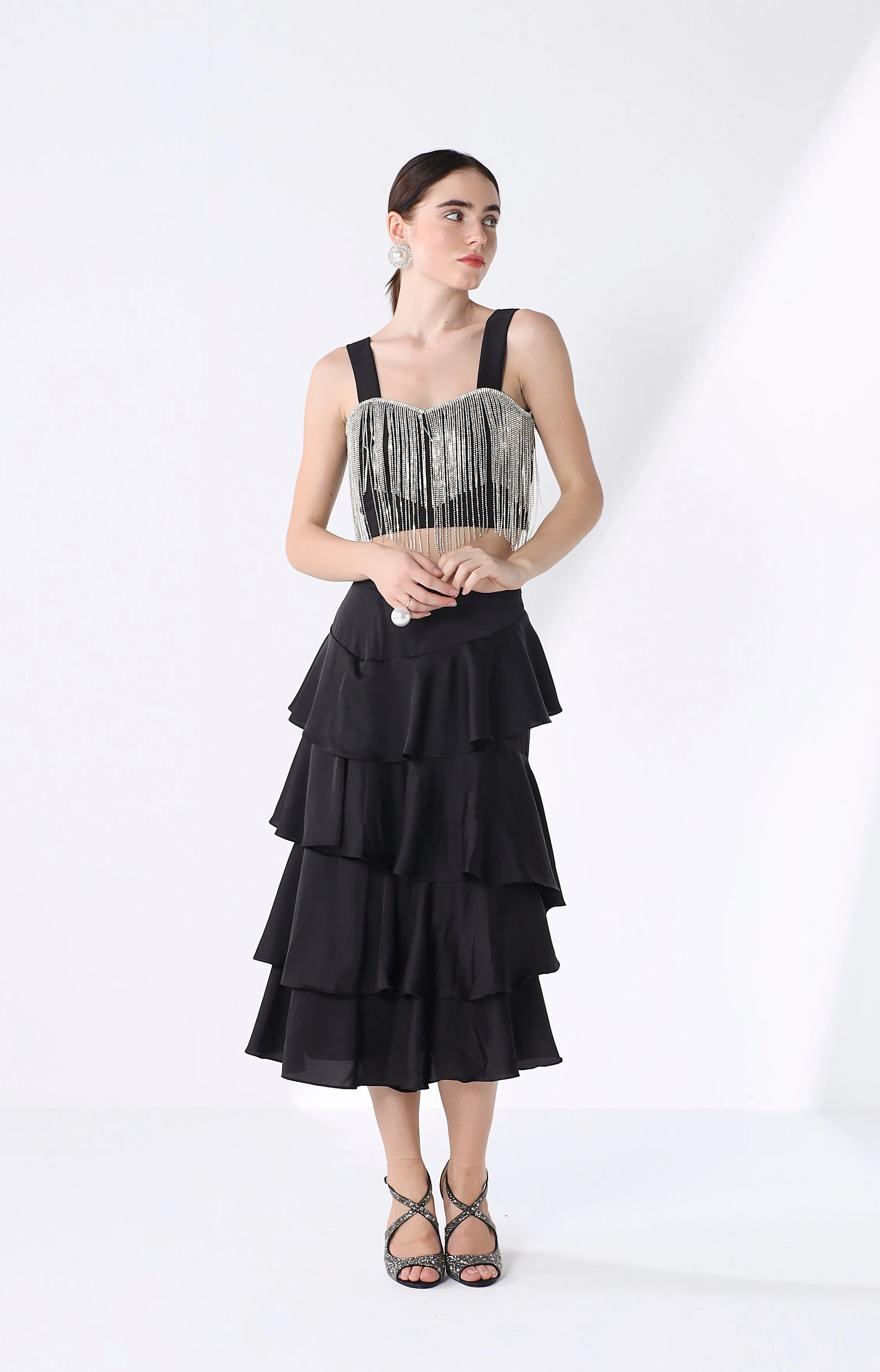 Black Ruffle Skirt