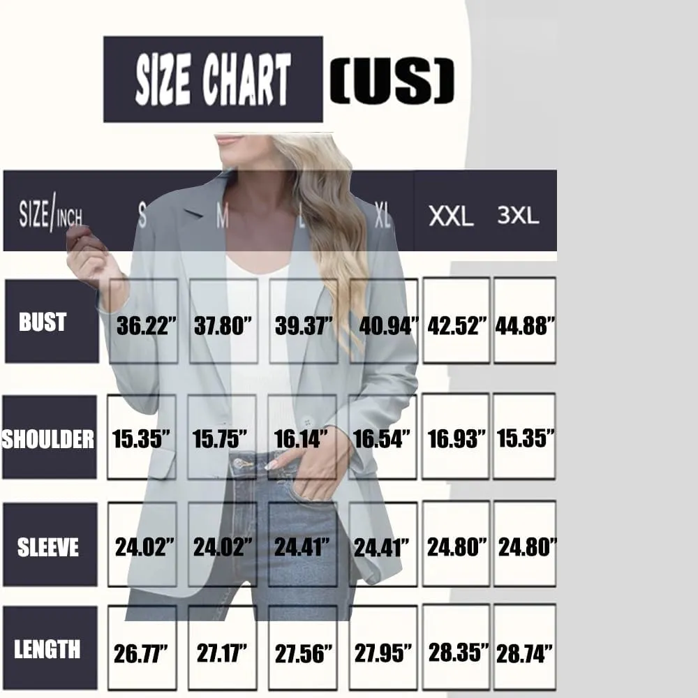 Blazers for Women Trendy Dressy Suit Jackets,2024 Winter Bussiness Suit Clothes,Long Sleeve Button Open Front Tops