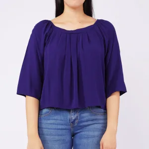 Bobson Japanese Ladies Basic Woven Shirt Regular Fit 154216 (Navy)