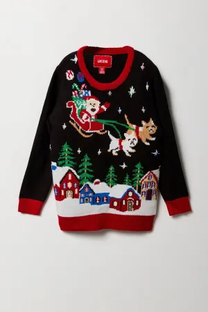 Boys Light Up Santa Ugly Christmas Sweater