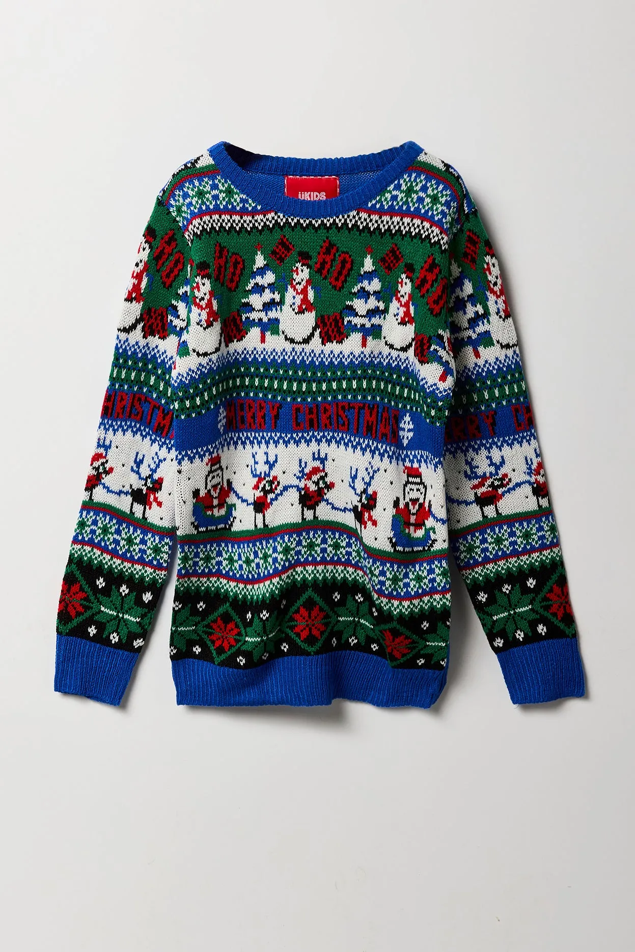 Boys Snowman Fair Isle Ugly Christmas Sweater