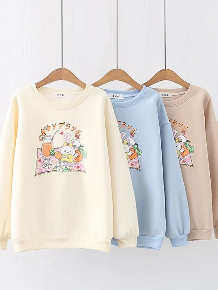 Bunny Picnic Kawaii Sweater