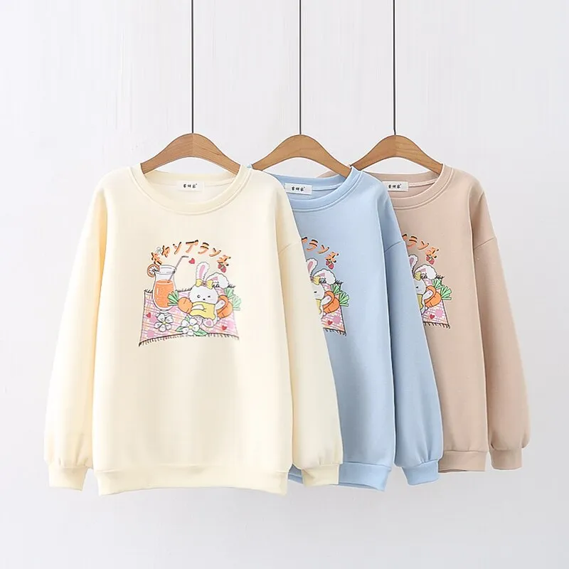 Bunny Picnic Kawaii Sweater
