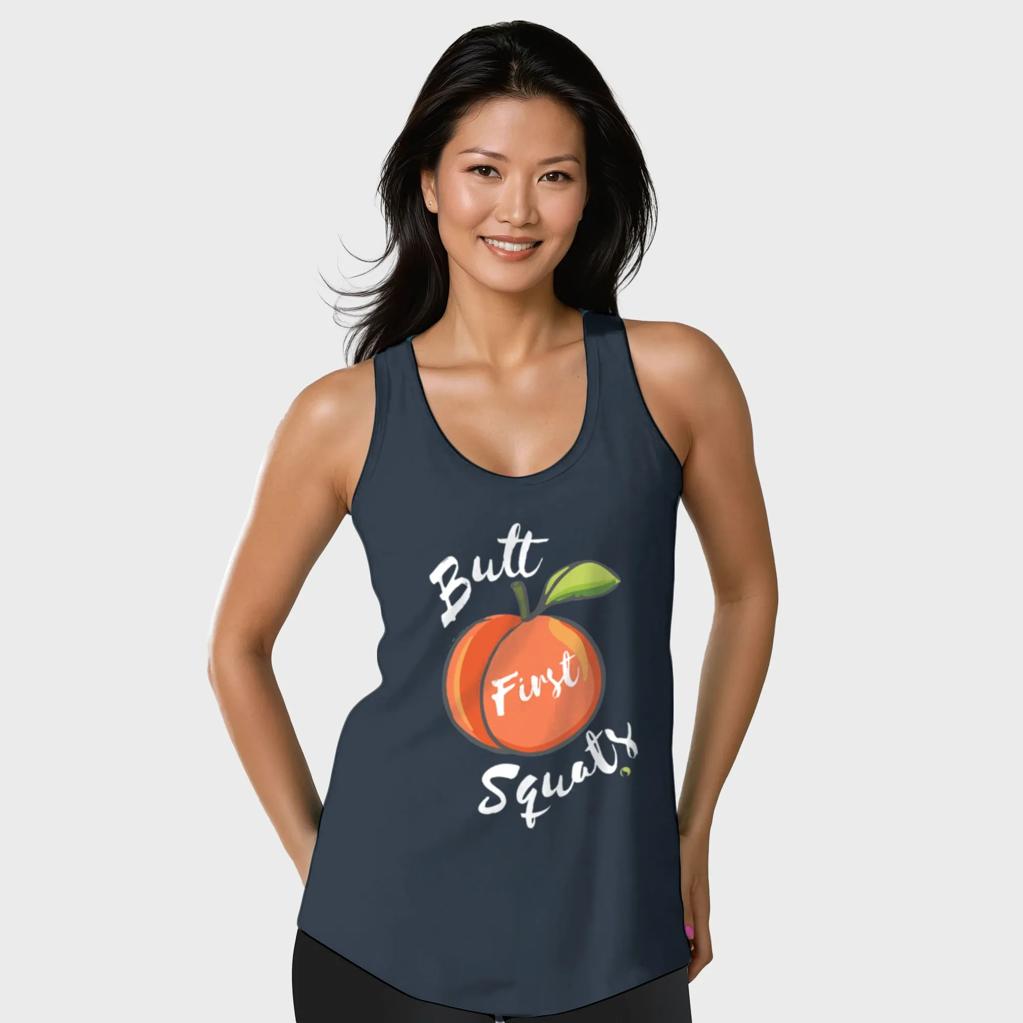 Butt First Squats Racerback Tank Top