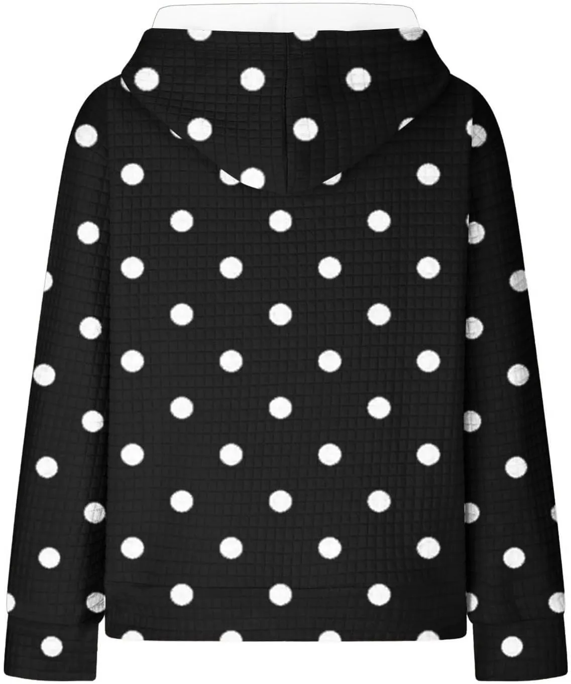 Casual Sweatshirts for Women Cute Polka Dots Drawstring Hoodies Athletic Pullover Hoody Fall Tops Cozy Preppy Clothes