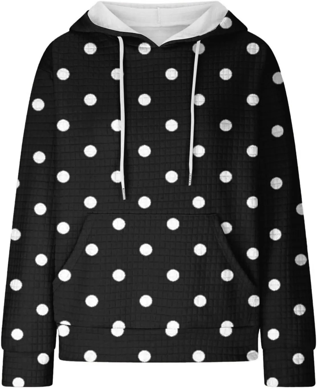 Casual Sweatshirts for Women Cute Polka Dots Drawstring Hoodies Athletic Pullover Hoody Fall Tops Cozy Preppy Clothes