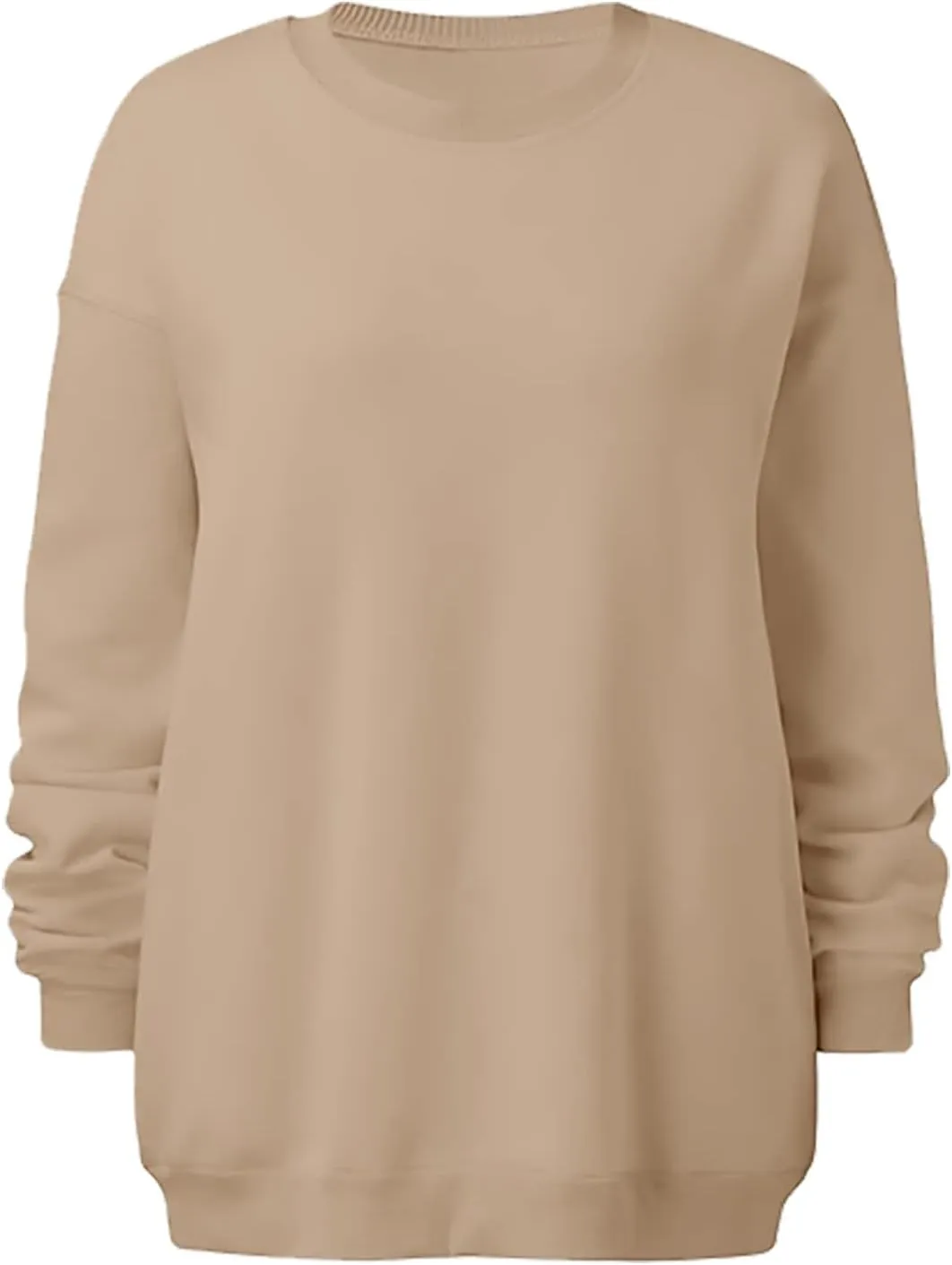Ceboyel Womens Solid Color Crewneck Sweatshirt Oversized Comfort Pullover Sweater Trendy Fall Tops 2023 Fashion Outfits