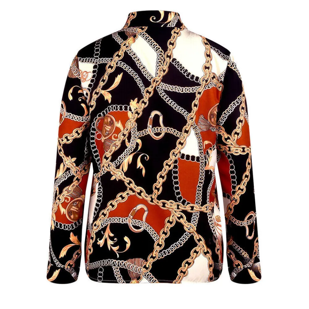 Chain Pattern Court Style Printed Shirt