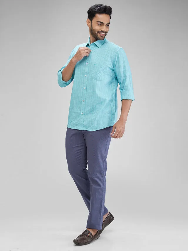 Colorplus Green Structure Tailored Fit Cotton Casual Shirt