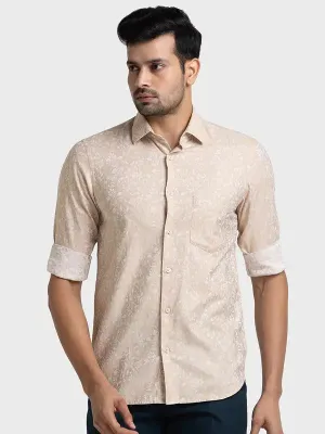 Colorplus Men Brown Yarn Dyed Tailored Fit Cotton Casual Shirt