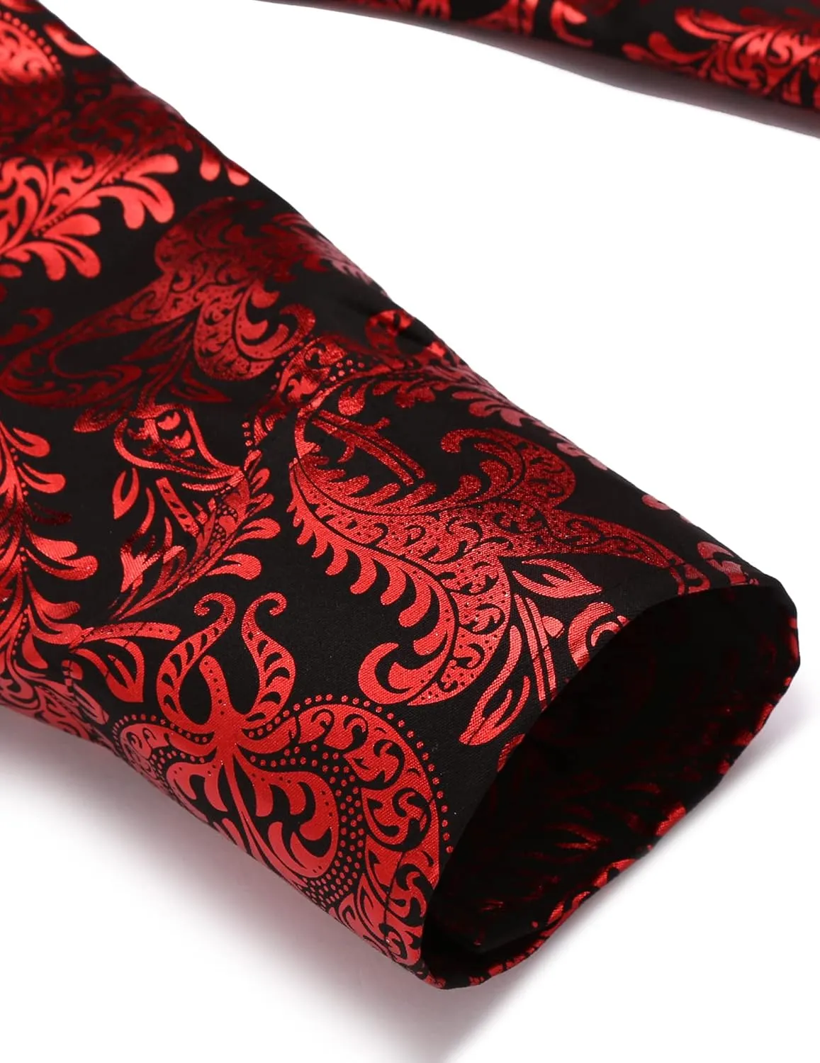 COOFANDY Men's Paisley Shirt Luxury Disco Long Sleeve Button Down Dress Shirts