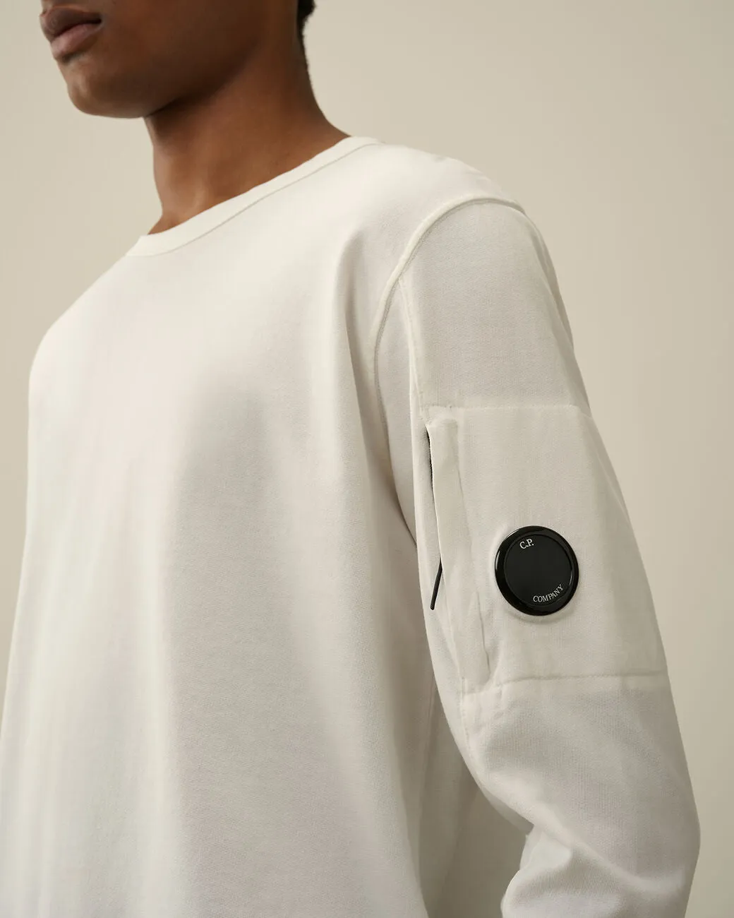 C.P. Company Light Fleece Sweatshirt Gauze White