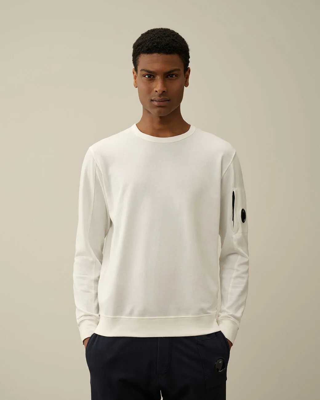 C.P. Company Light Fleece Sweatshirt Gauze White