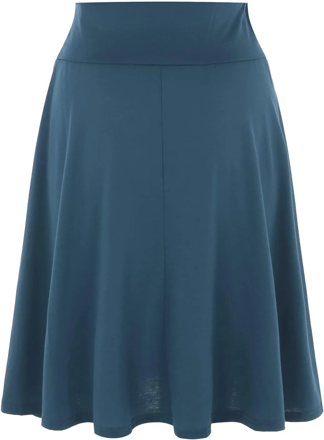 CTRLZS Pleated Skirts for Women Trendy Lightweight Flared Stretchy Midi Skater Skirt Plus Size High Waist Casual Jersey Skirt