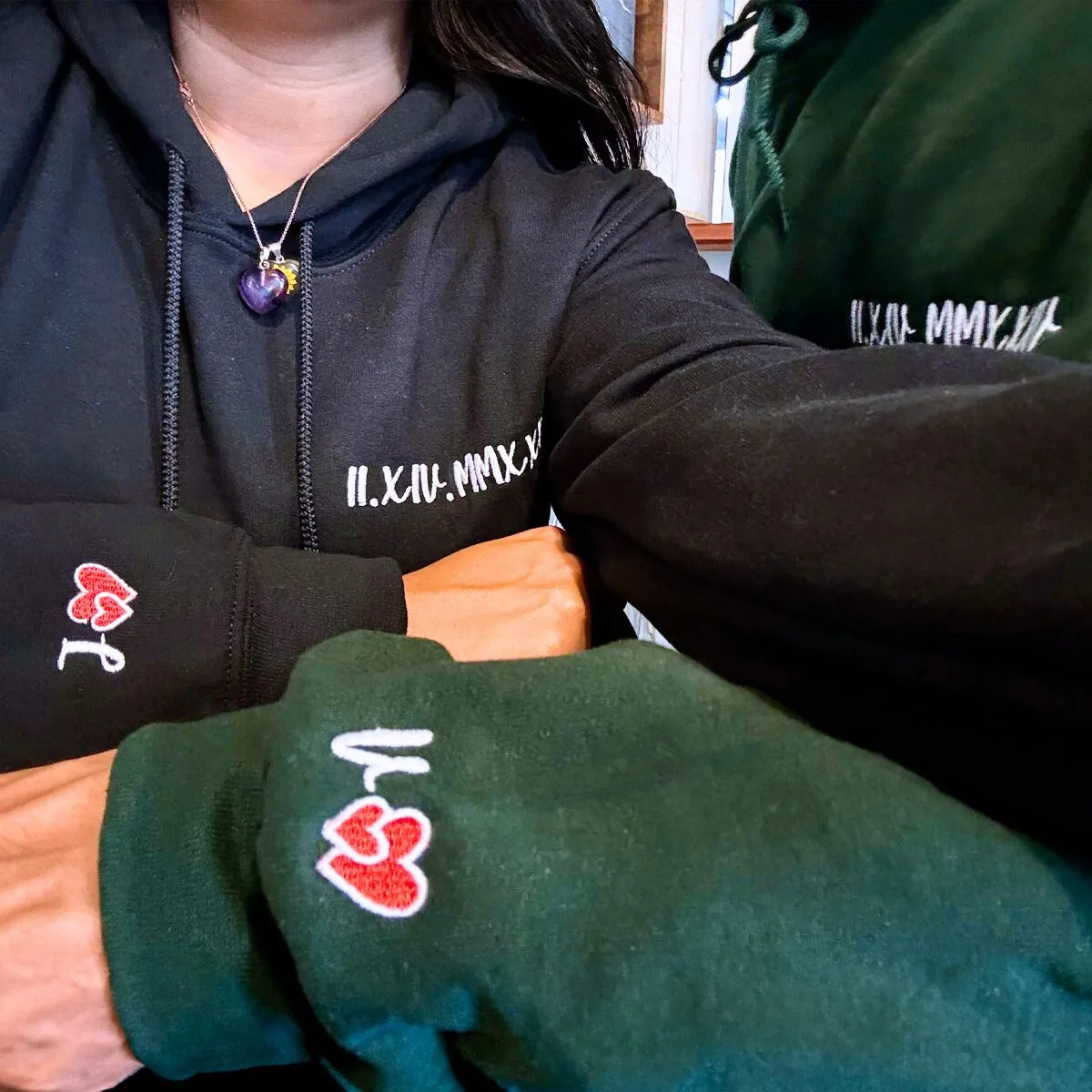Custom Embroidered Wedding Anniversary Gift for Couple Friends Sweatshirt or Hoodie