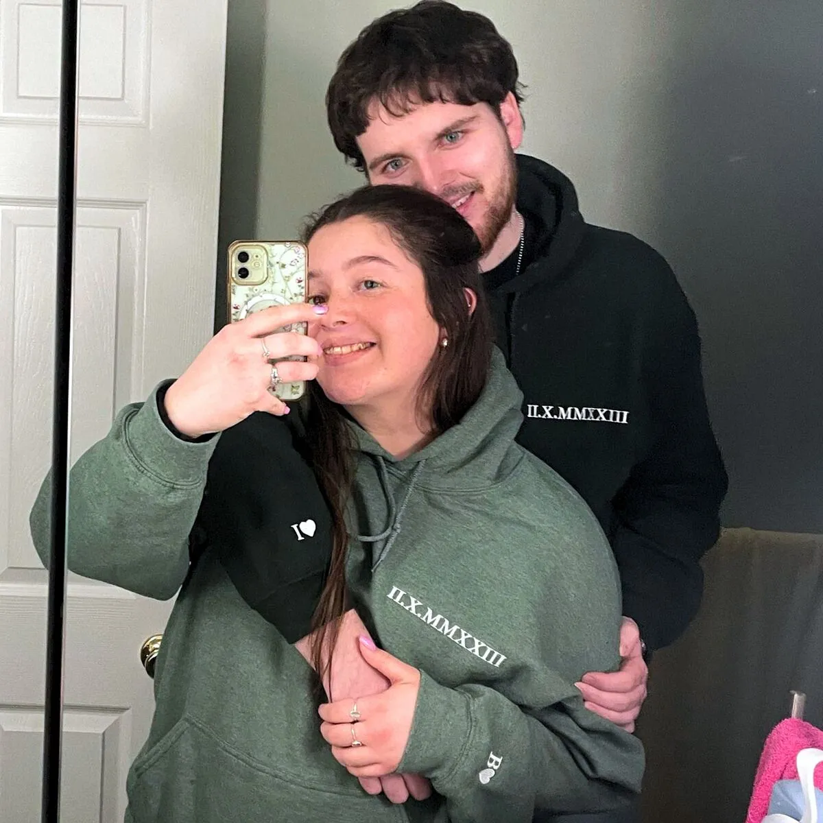 Custom Embroidered Wedding Anniversary Gift for Couple Friends Sweatshirt or Hoodie