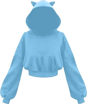 Cute Hoodies for Women Girls Gothic Style Hooded Sweatshirt Plus Size Long Sleeve Crop Tops Y2K Fall Pullover