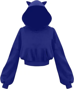 Cute Hoodies for Women Girls Gothic Style Hooded Sweatshirt Plus Size Long Sleeve Crop Tops Y2K Fall Pullover