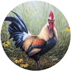 Decorative Silicone Trivet | Black & Gold Rooster