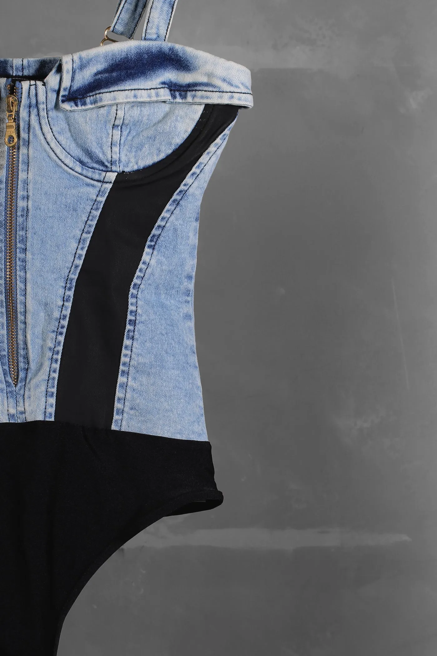 DENIM V BODISUIT