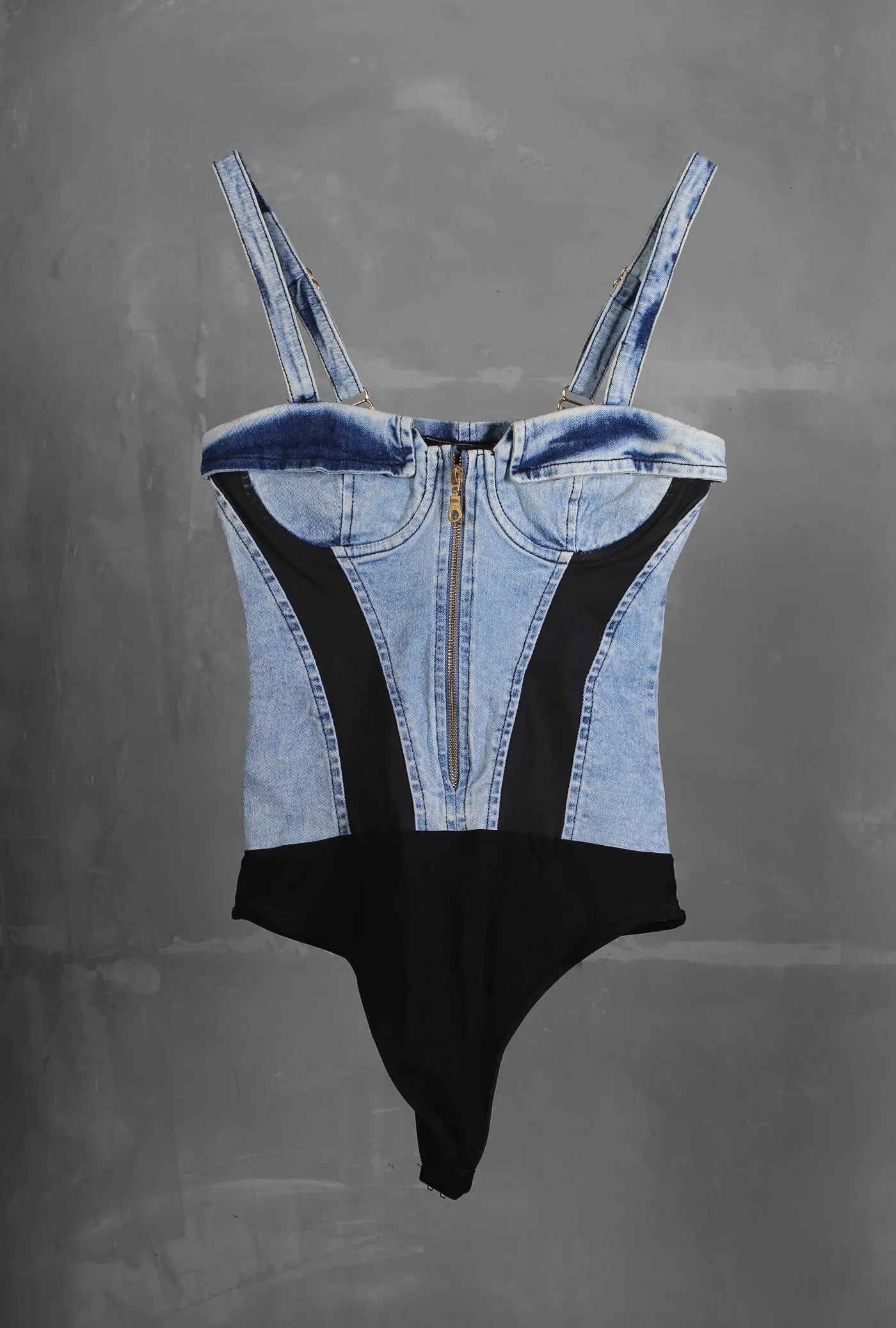 DENIM V BODISUIT