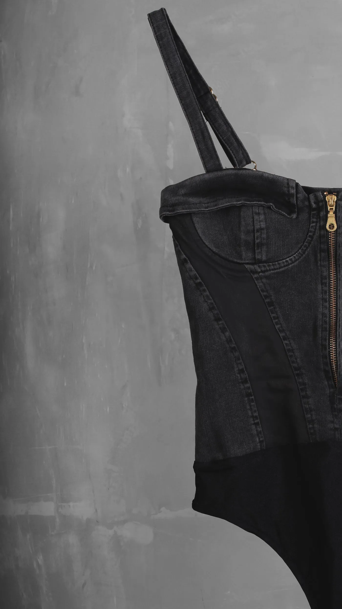 DENIM V BODISUIT