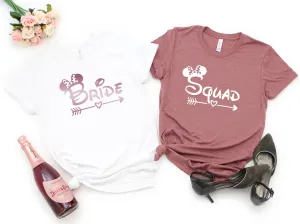 Disney Bride T Shirt - Minnie Mouse Bride T Shirt - Disney Bachelorette Party Matching Shirts - Squad Shirts